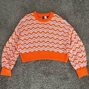 Orange and Pink Wavy Sweater